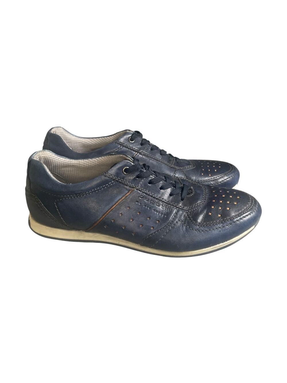 Bugatti Men’s Size-43 (10) Tomeo Blue Leather Lace Sneakers